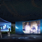 Tencent-Showroom-Digital-Walls تاثیر تکنولوژی بر طراحی داخلی