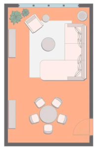 مبل سکشنال در مقابل پنجره