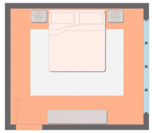 تخت در کنار دیوار