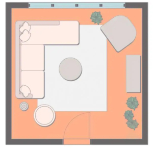 قرار دادن مبل سکشنال در گوشه اتاق