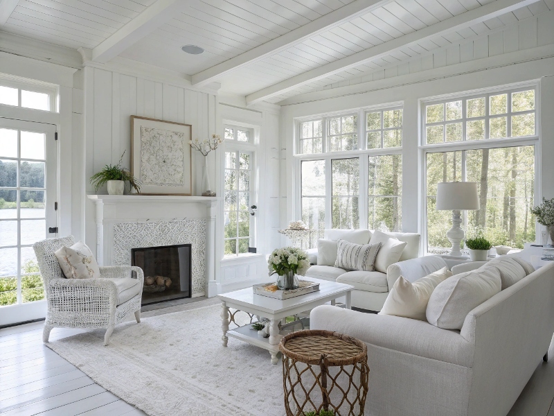 رنگ سفید در پذیرایی