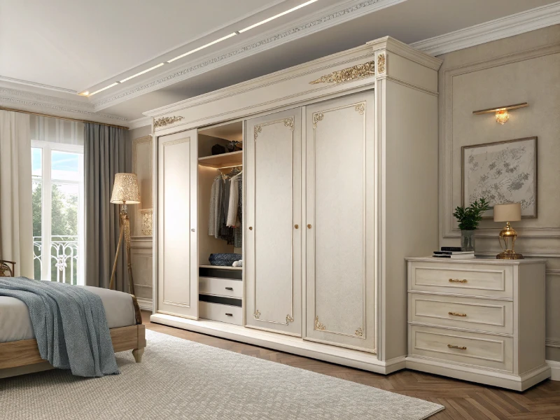 کمد دیواری نئوکلاسیک ریلی آینه دار