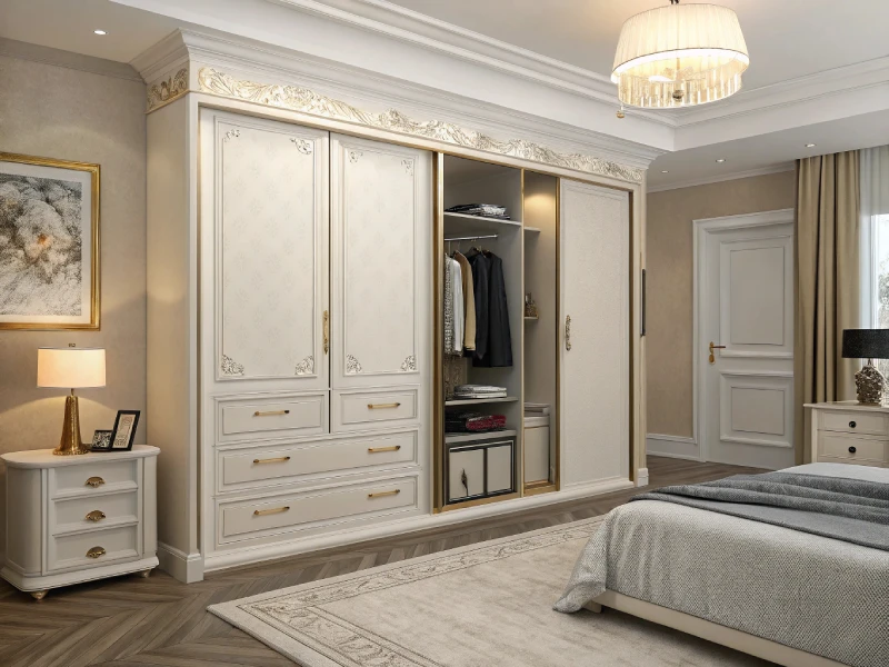 Neoclassical sliding wardrobe with a simple design2