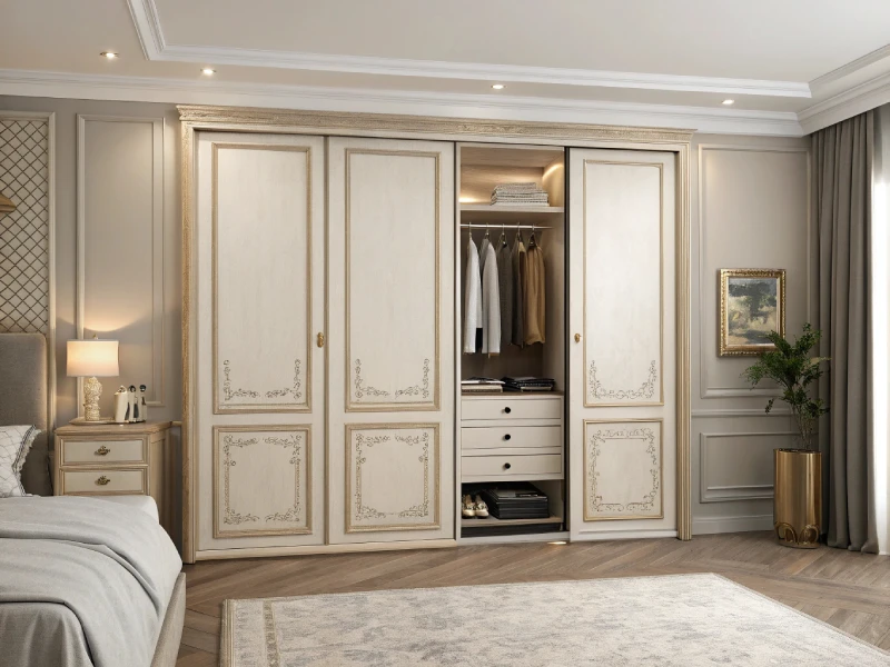 Neoclassical sliding wardrobe with a simple design3