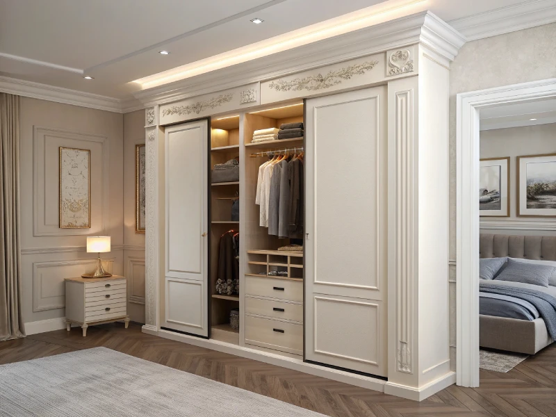 Neoclassical sliding wardrobe with a simple design4