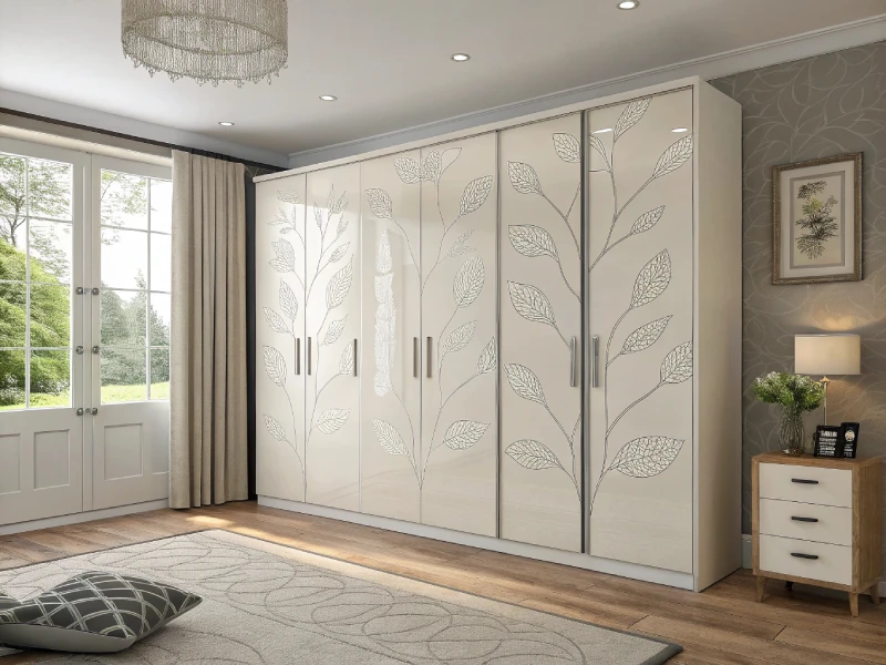 Patterned High Gloss Wardrobe2