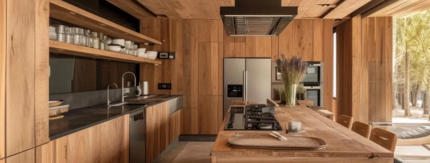 طراحی آشپزخانه چوبی