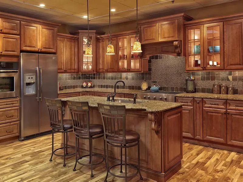 آشپزخانه چوبی سبک روستیک