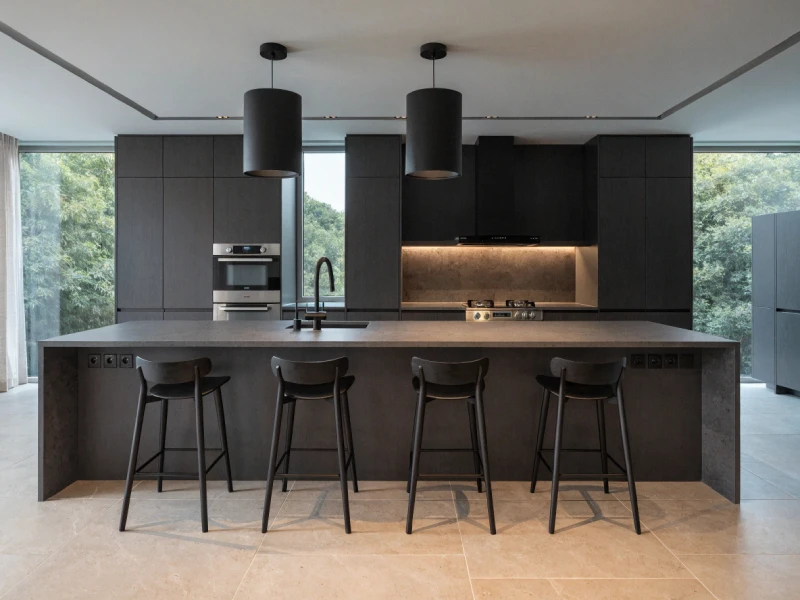 طرح آشپزخانه خطی با جزیره