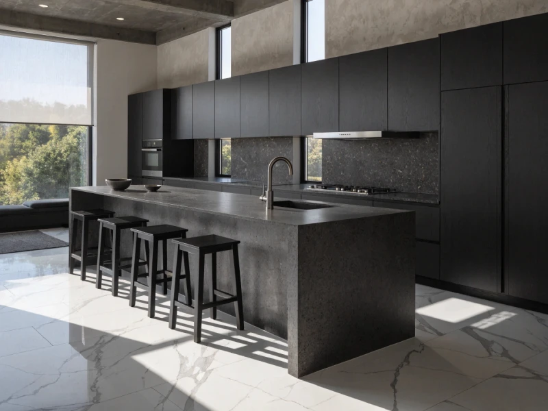 طرح آشپزخانه خطی با جزیره